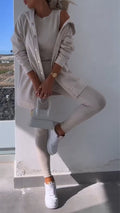 Hooded Cardigan Set