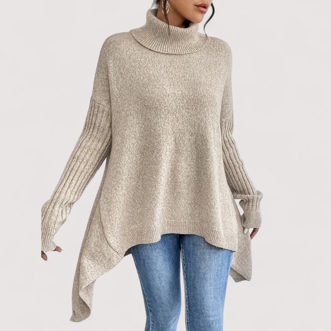 Patricia – Long and Stylish High Neck Jumper