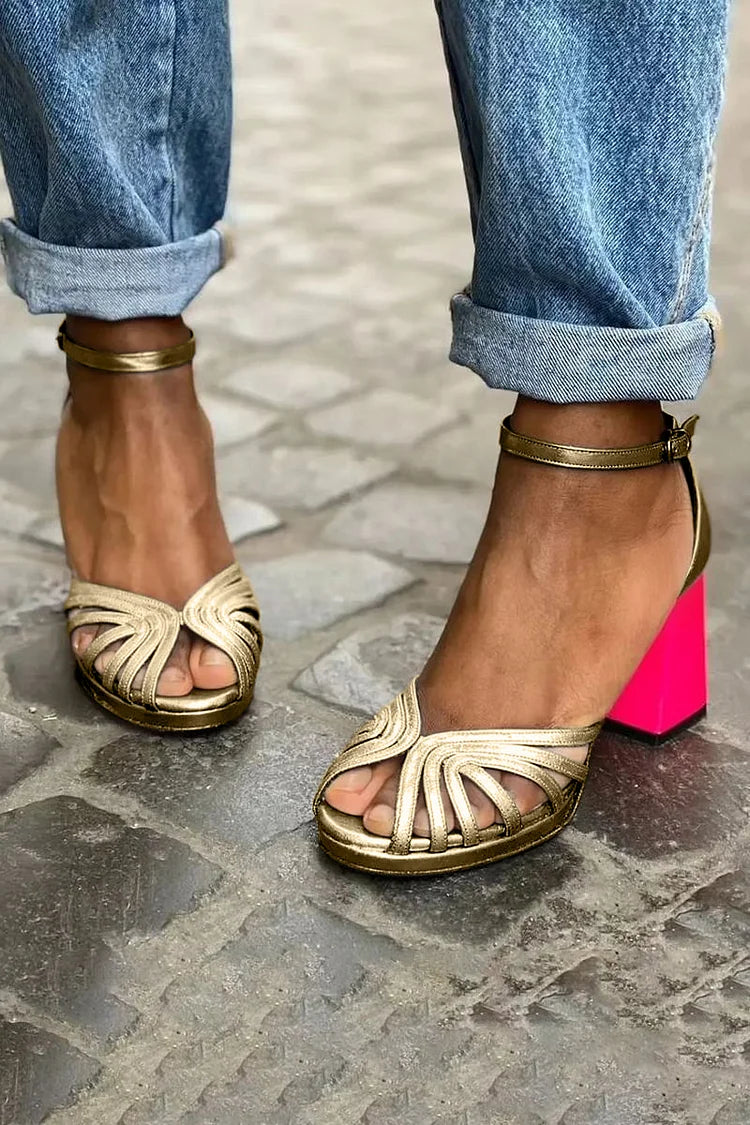 CONTRAST HEEL SANDALS