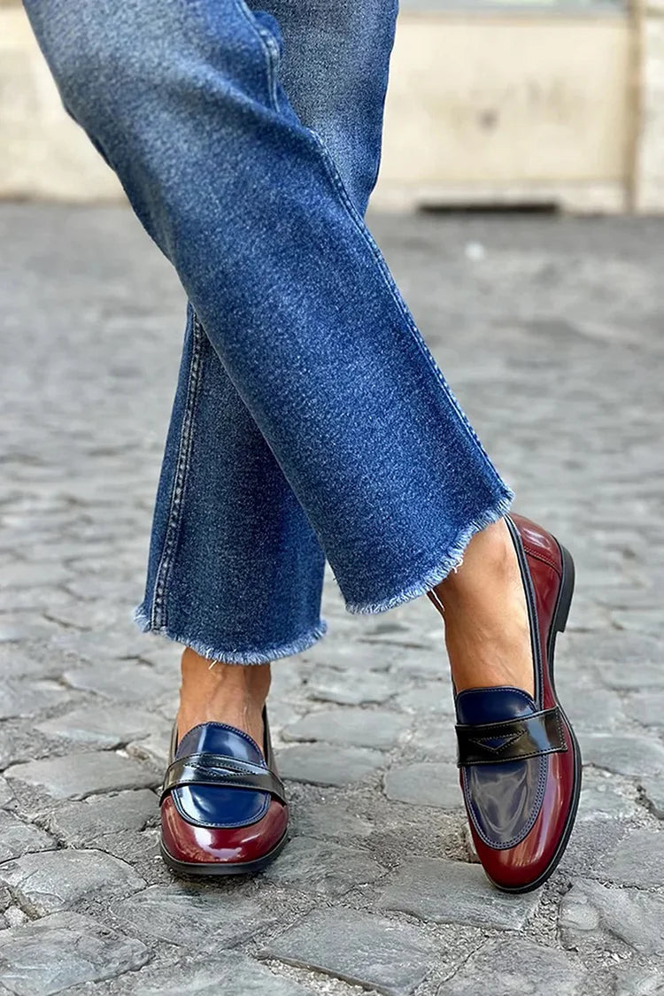 SHINY TRICOLORE LOAFERS