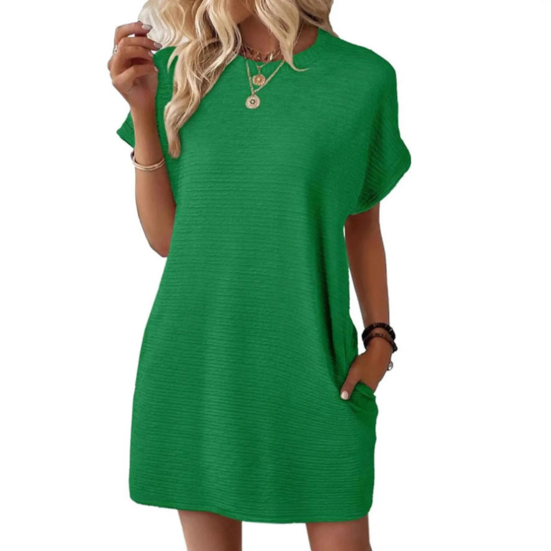 EVASHA™ – Casual Minimalist Round Neck Autumn Dress