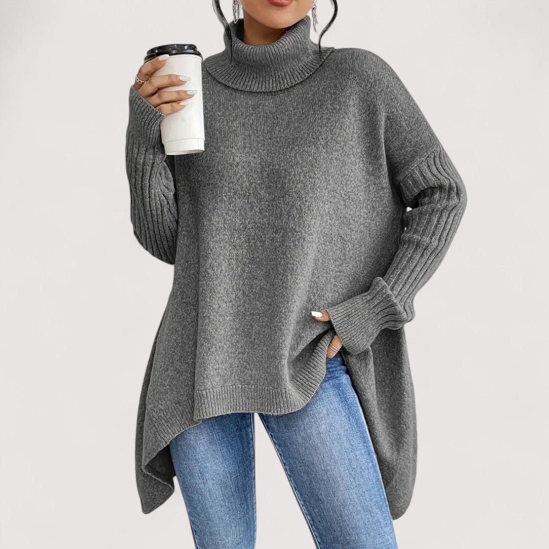 Patricia – Long and Stylish High Neck Jumper