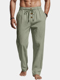 Men's Linen Blend Wide Leg Lounge Pants
