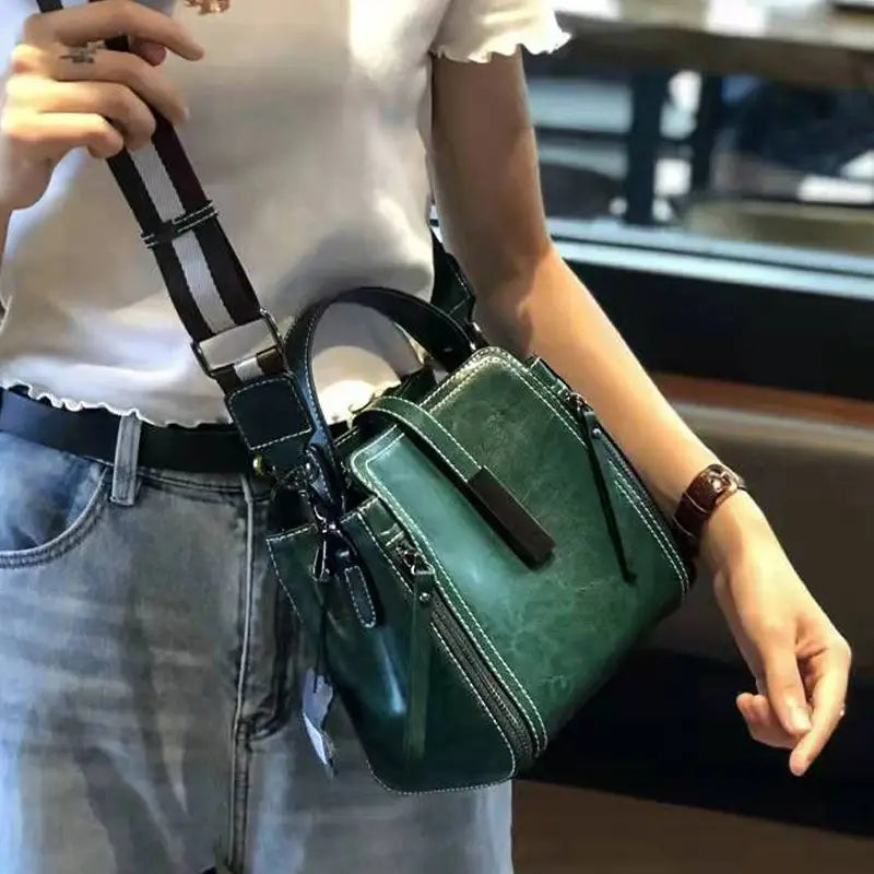 Stylish Real Leather Crossbody Bag
