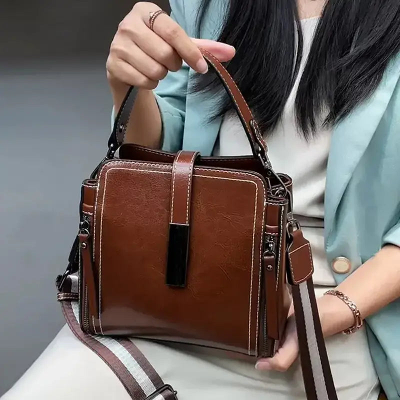 Stylish Real Leather Crossbody Bag