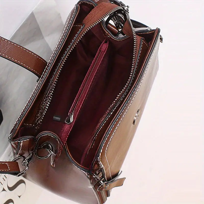 Stylish Real Leather Crossbody Bag