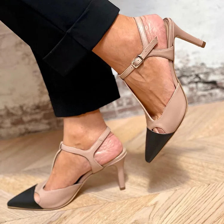 BICOLOR DECOLLETE WITH STRAP