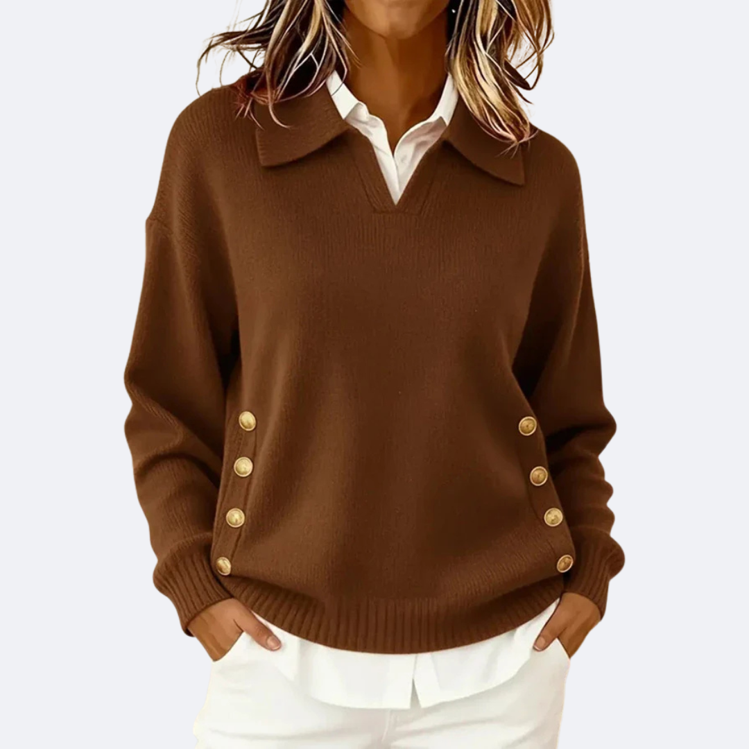 CARLA - Stylish Collar Soft Sweater
