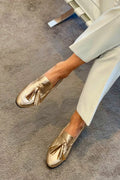 GOLDEN LOAFER WITH TASSELS
