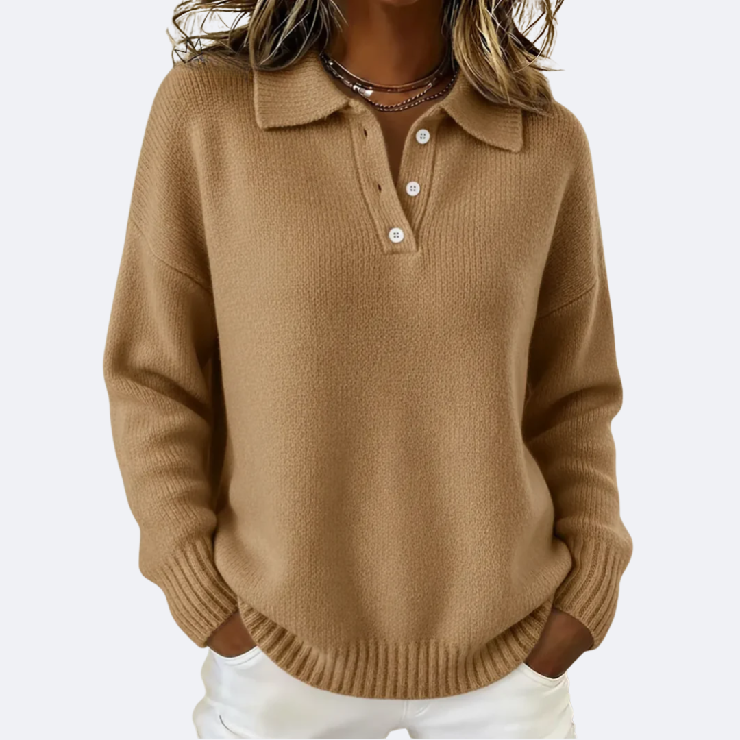 OLIVIA - Soft Polo Neck Sweater