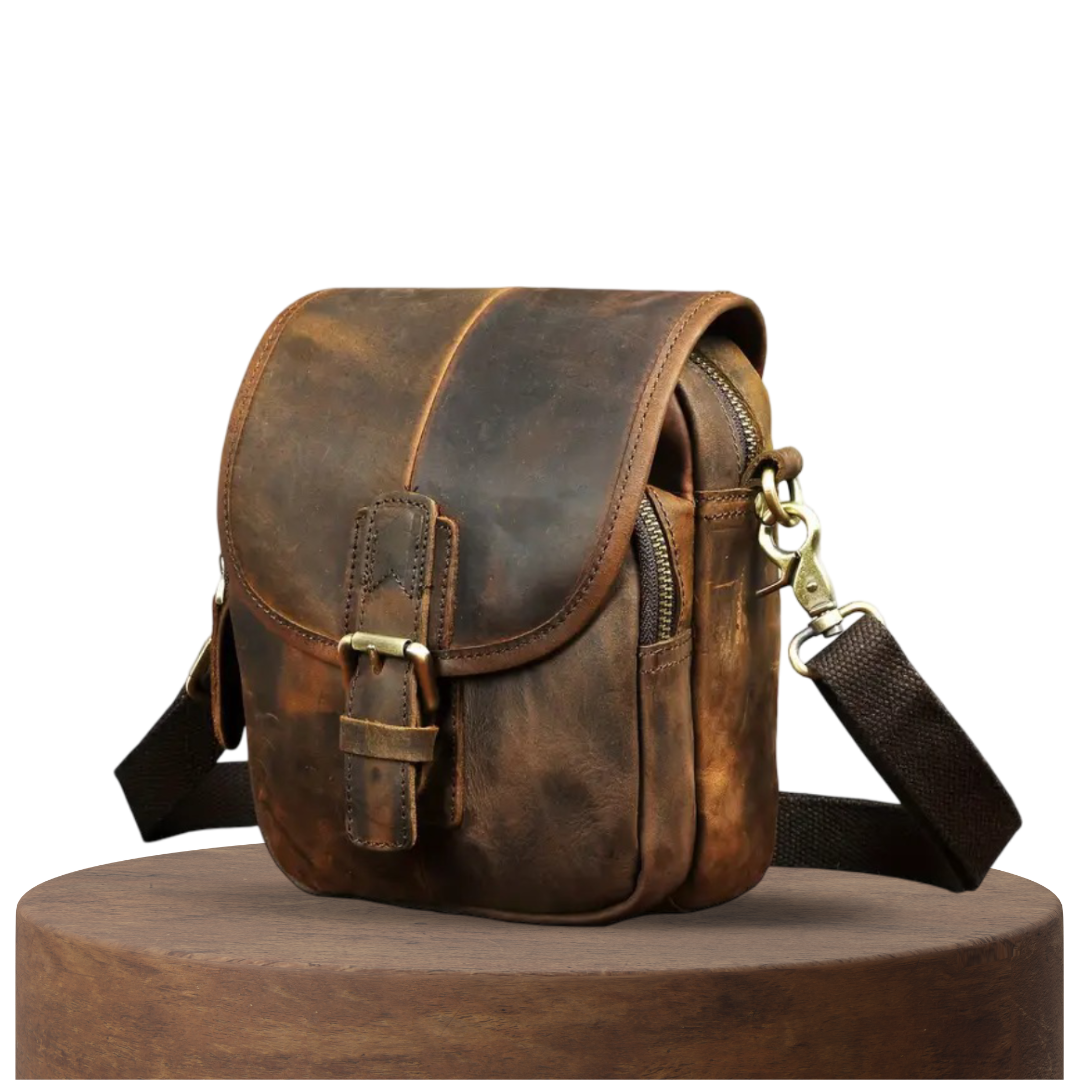 Luke - Buckled Leather Crossbody Bag