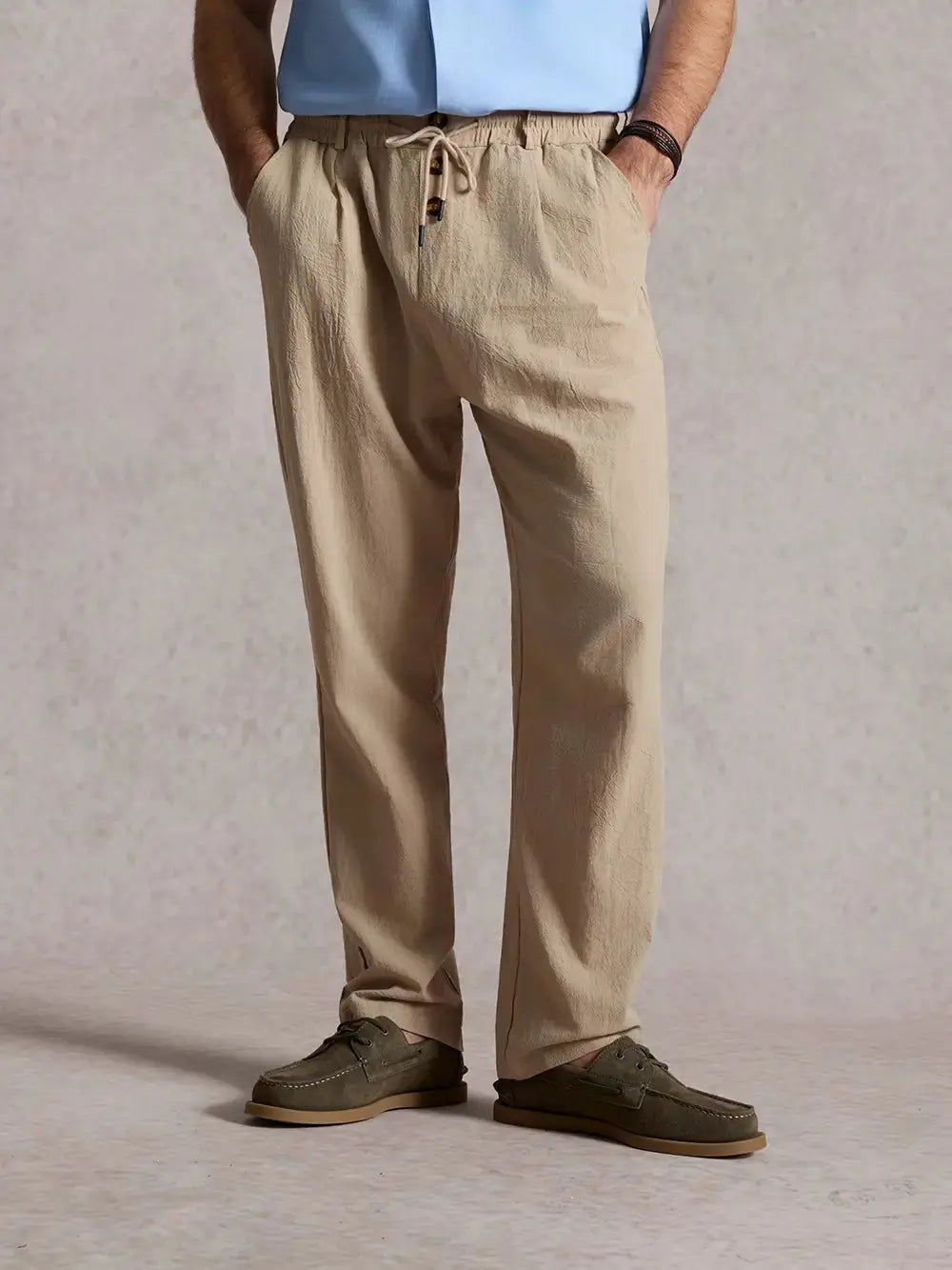 Men's Linen Blend Wide Leg Lounge Pants