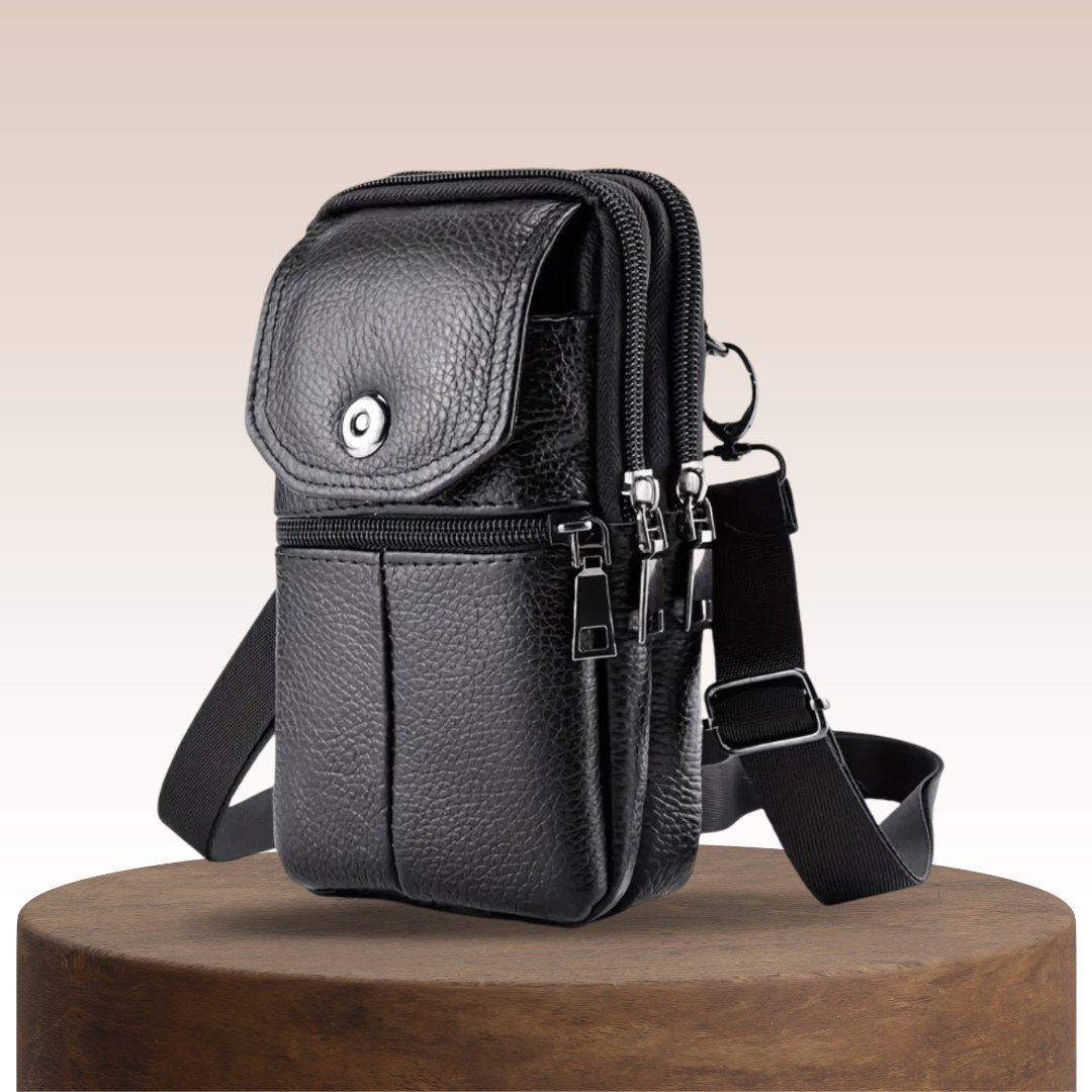 Robert - Compact Leather Shoulder Bag for Travel and Daily Use