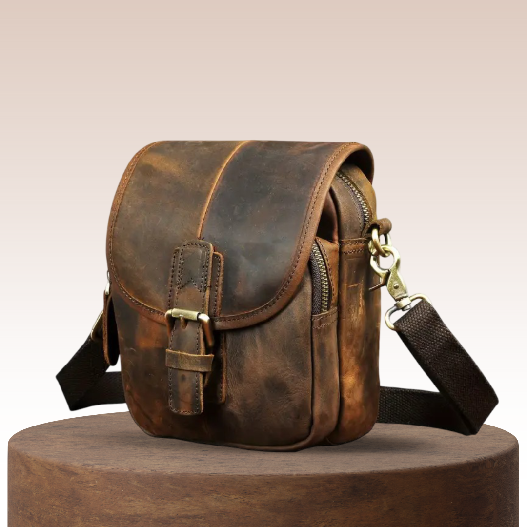 Luke - Buckled Leather Crossbody Bag