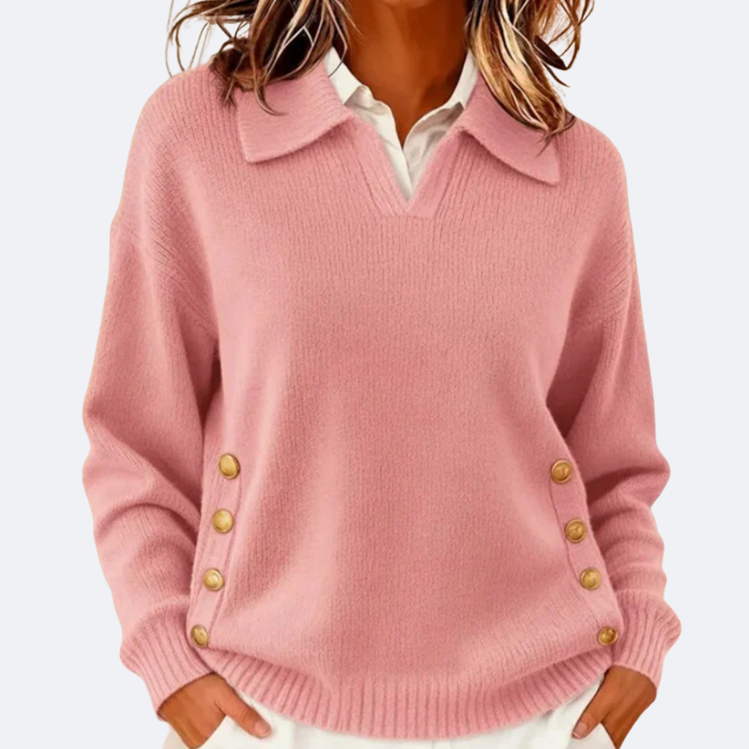 CARLA - Stylish Collar Soft Sweater