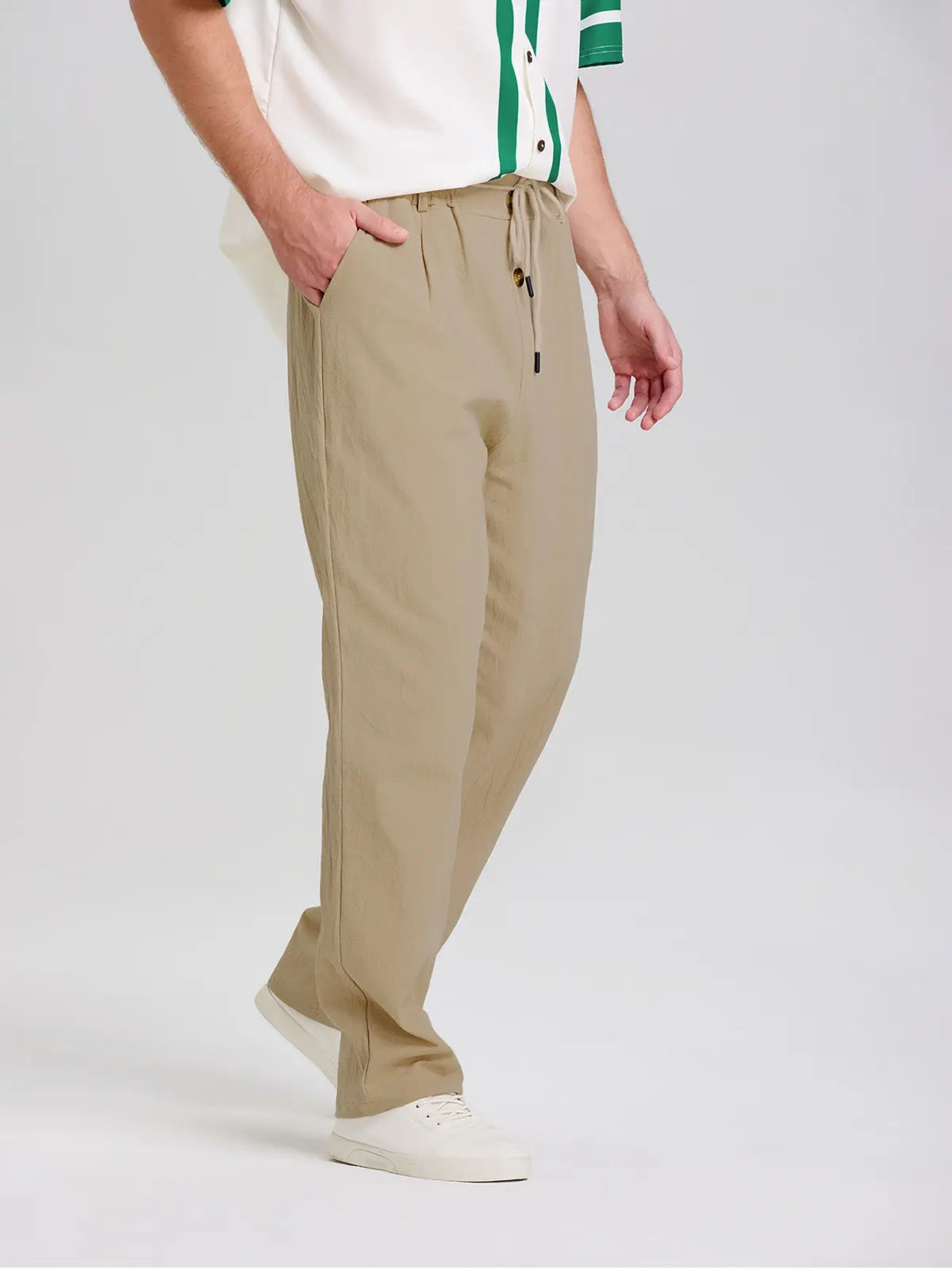 Men's Linen Blend Wide Leg Lounge Pants