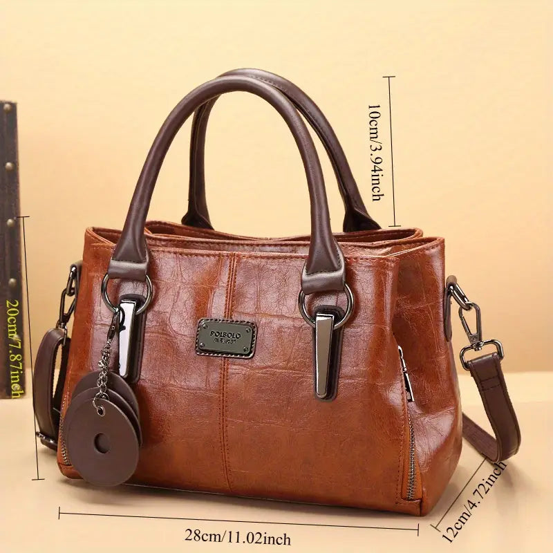Stylish Genuine Leather Retro Boston Bag