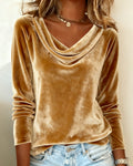 Marina | Soft Collar Velvet Blouse