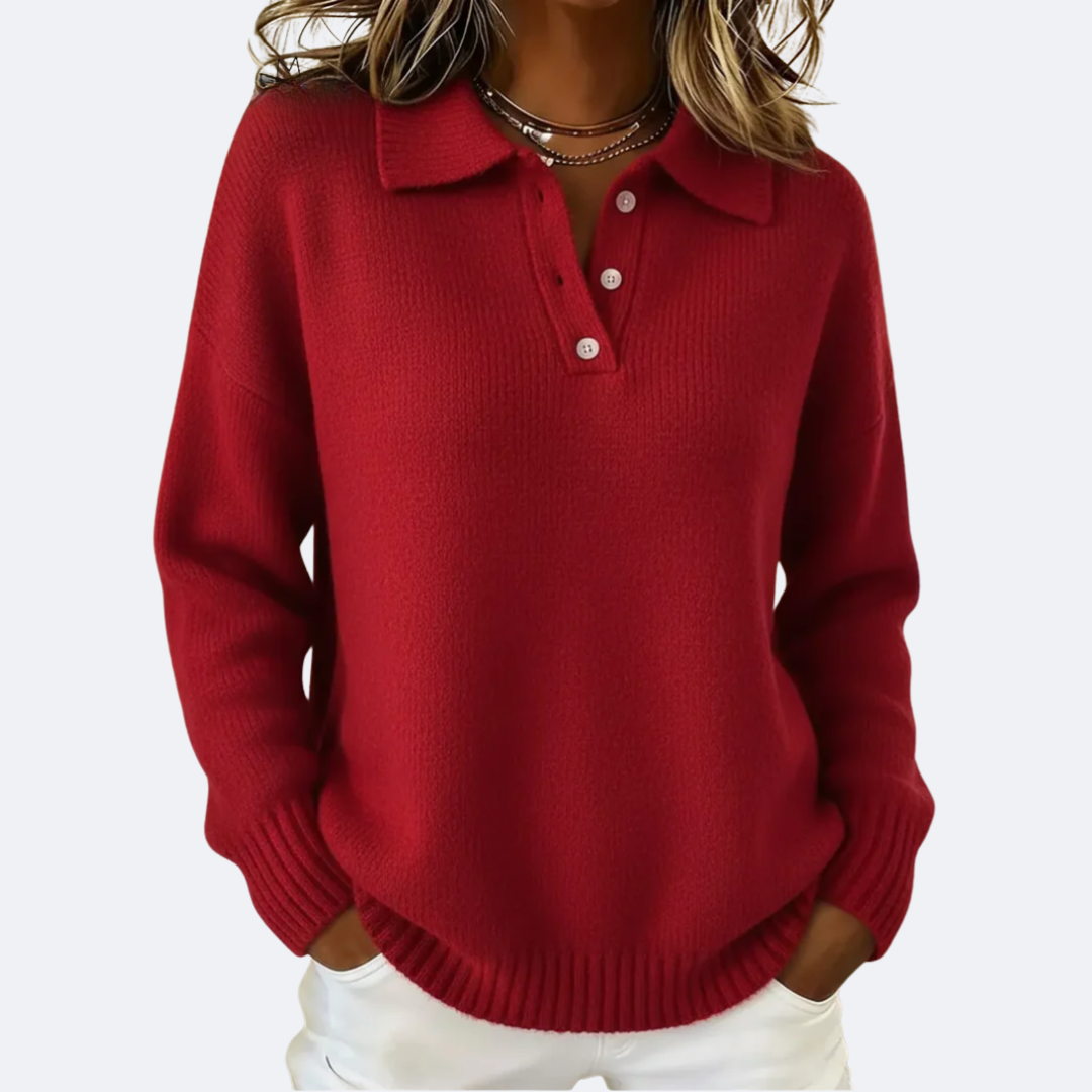 OLIVIA - Soft Polo Neck Sweater