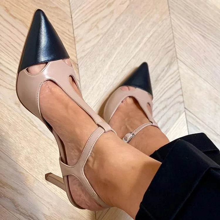 BICOLOR DECOLLETE WITH STRAP