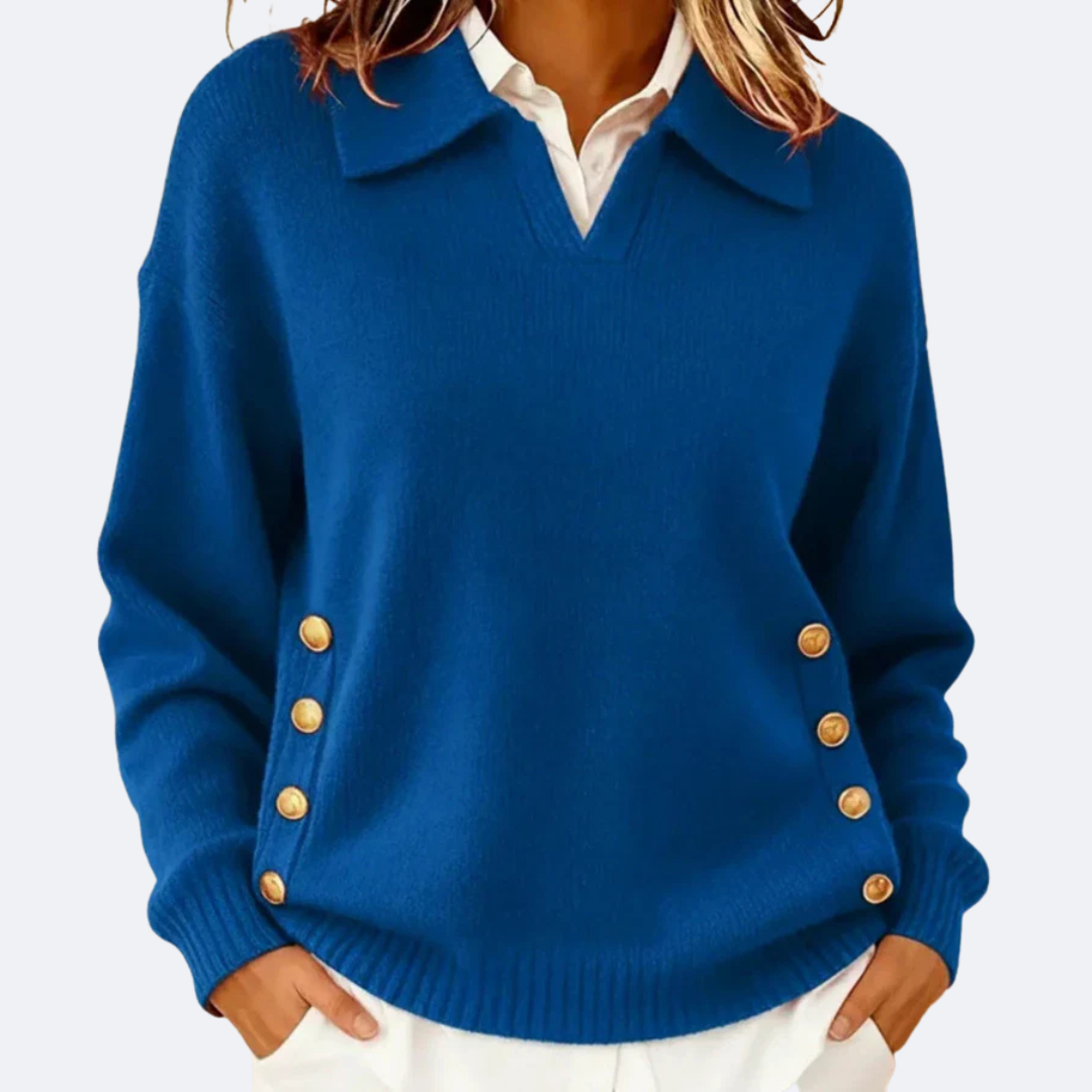 CARLA - Stylish Collar Soft Sweater