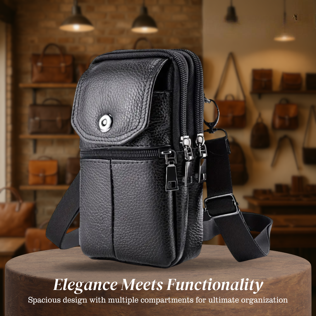 Robert - Compact Leather Shoulder Bag for Travel and Daily Use