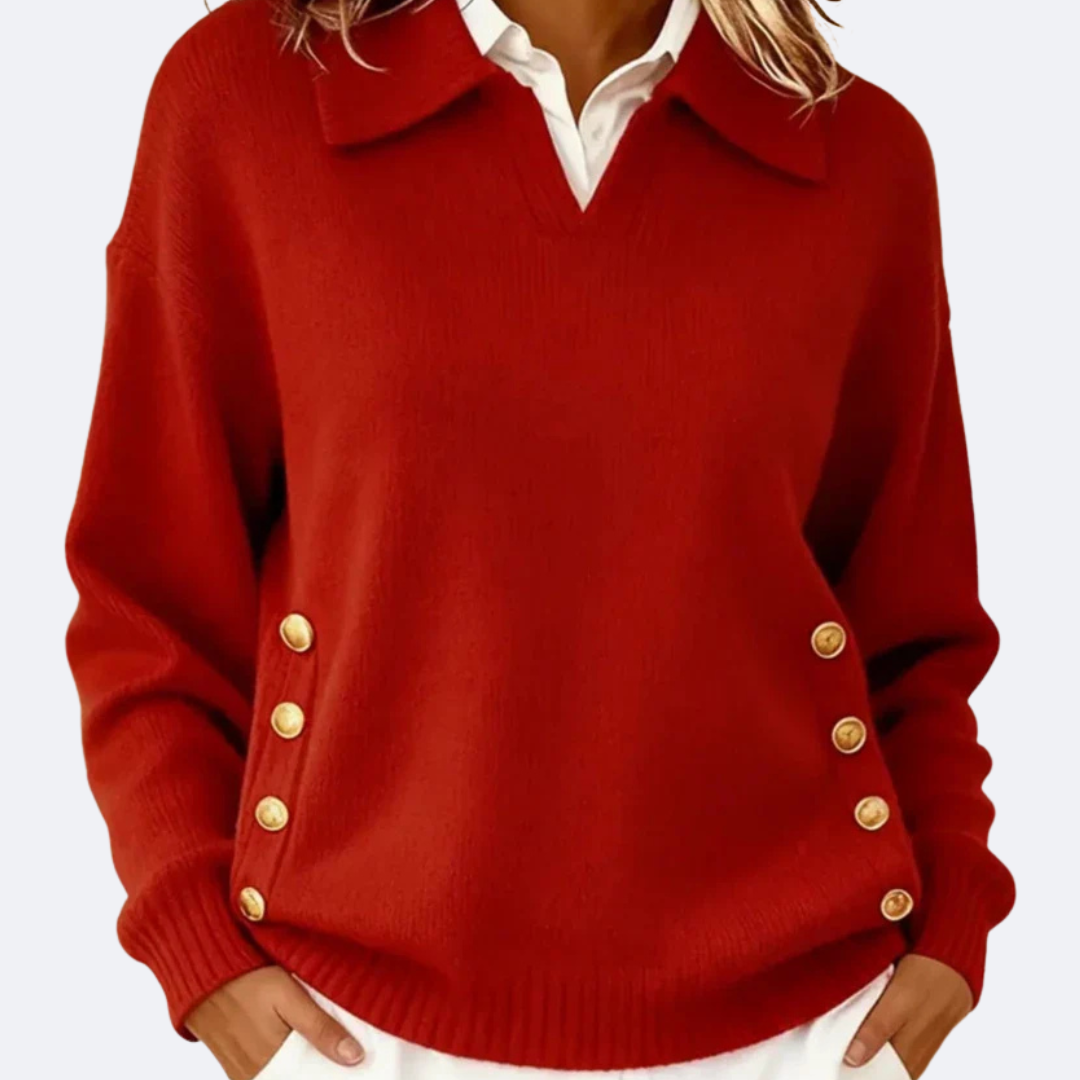 CARLA - Stylish Collar Soft Sweater
