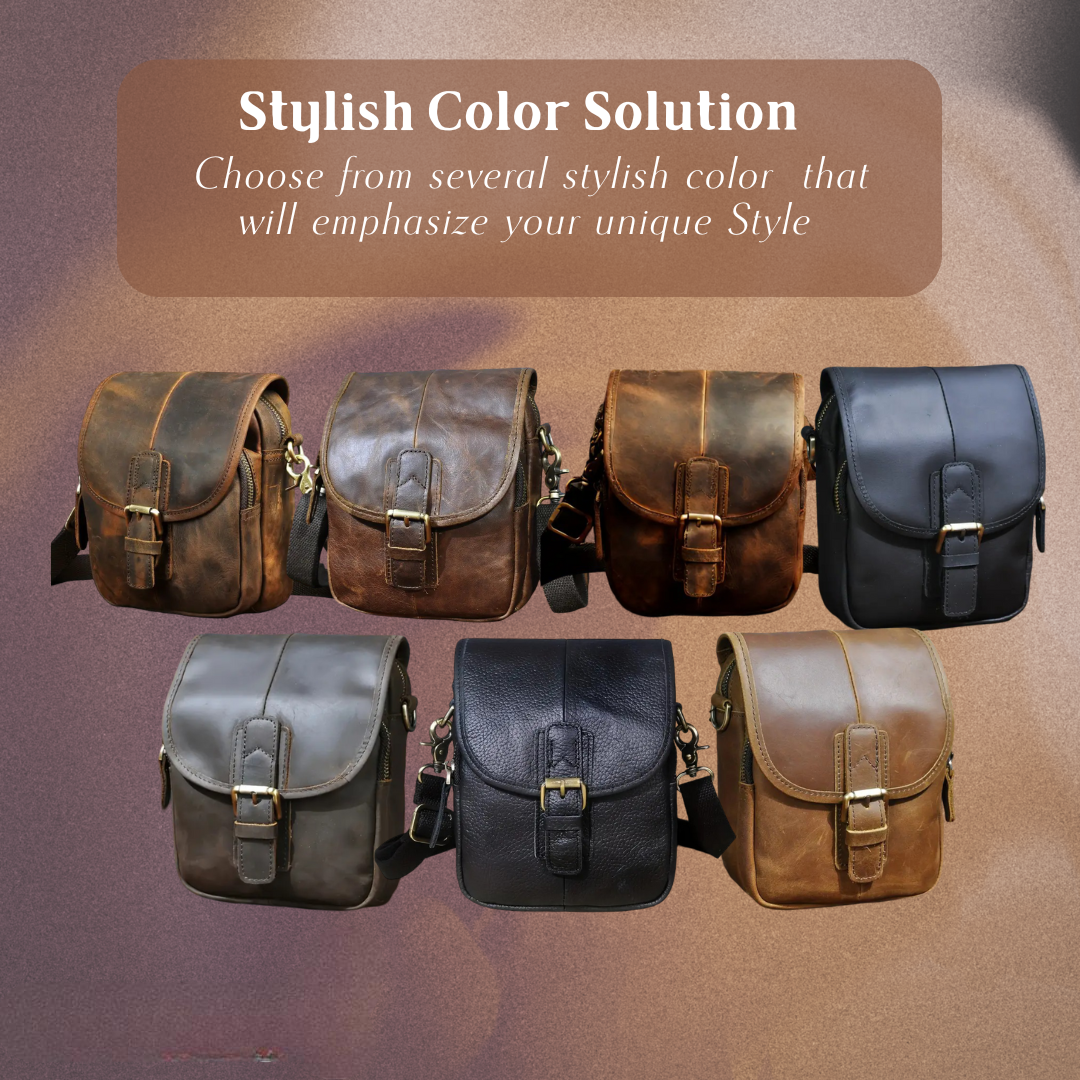 Luke - Buckled Leather Crossbody Bag