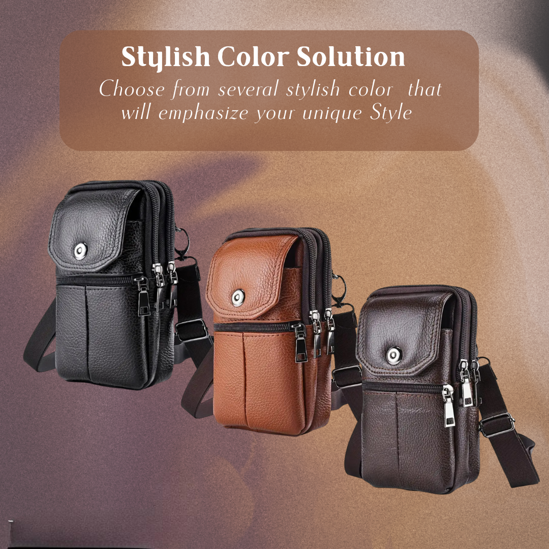 Robert - Compact Leather Shoulder Bag for Travel and Daily Use