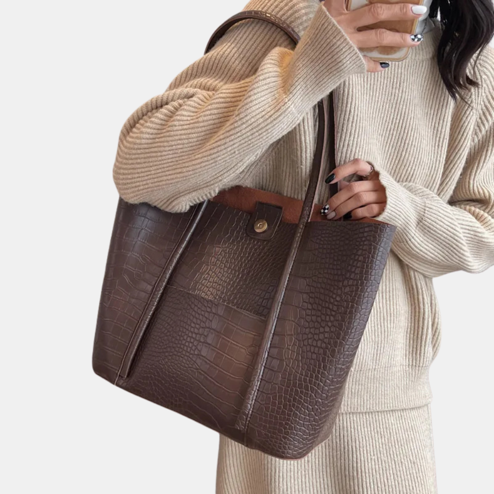 Sophia | Crocodile Leather Shoulder Bag
