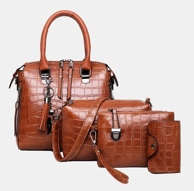 SOPHIA | VINTAGE CROC PATTERN 4-9 PIECE BAG