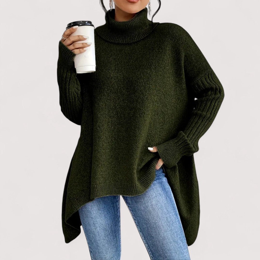 Patricia – Long and Stylish High Neck Jumper