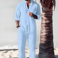 Two-Piece Cotton Set for Men: Top and Pants