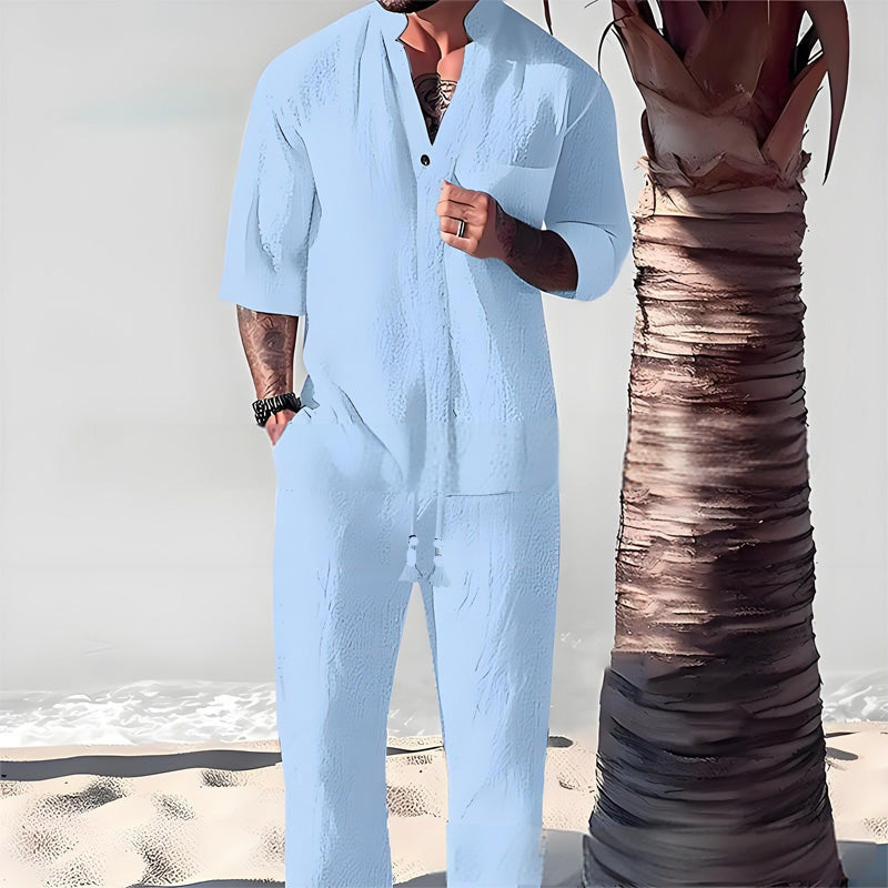 Two-Piece Cotton Set for Men: Top and Pants