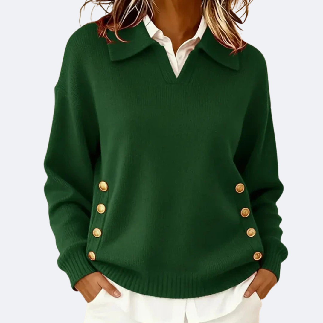 CARLA - Stylish Collar Soft Sweater