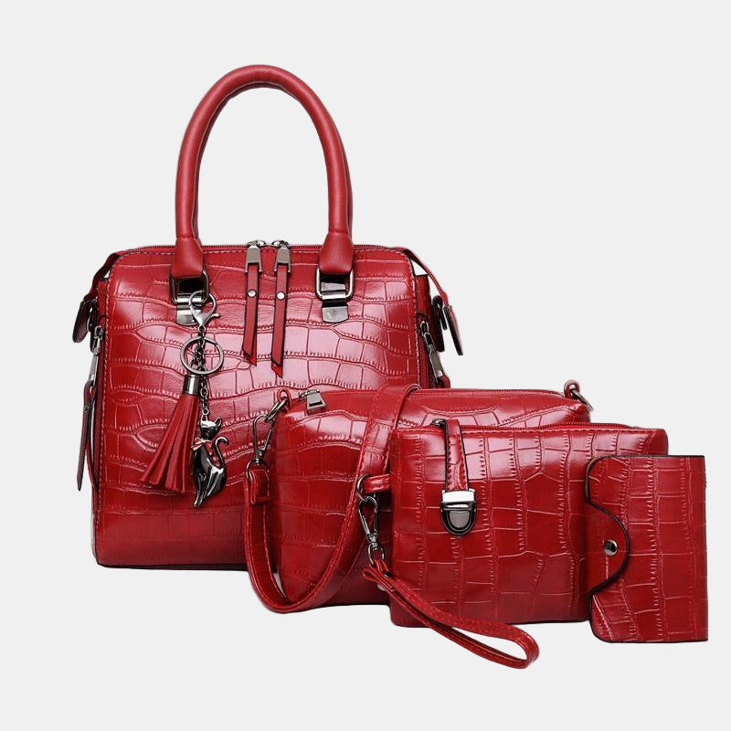 SOPHIA | VINTAGE CROC PATTERN 4-9 PIECE BAG