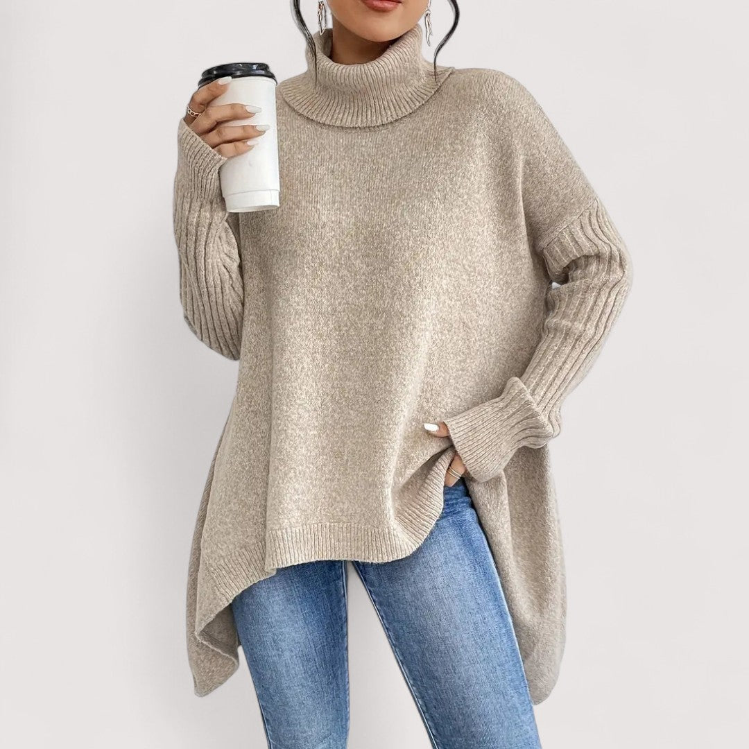 Patricia – Long and Stylish High Neck Jumper