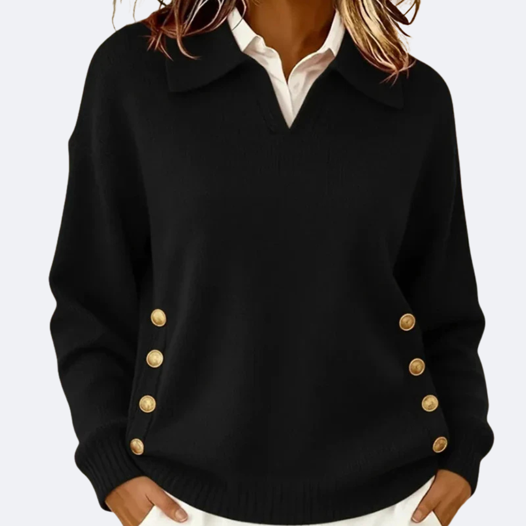 CARLA - Stylish Collar Soft Sweater