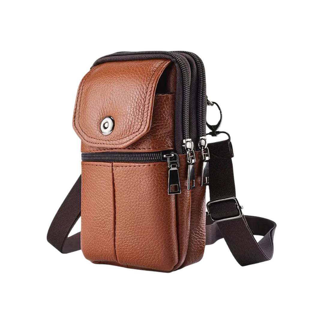 Robert - Compact Leather Shoulder Bag for Travel and Daily Use