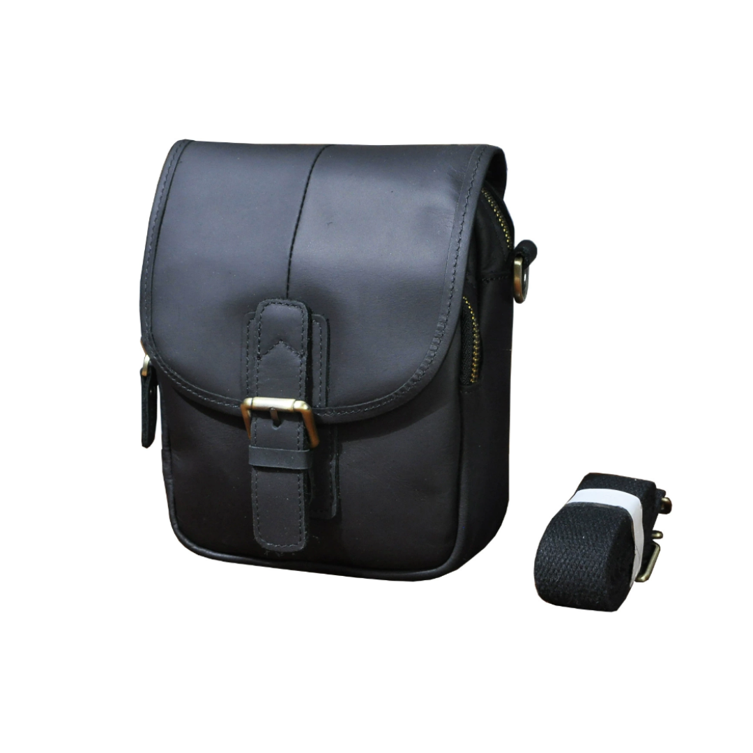 Luke - Buckled Leather Crossbody Bag