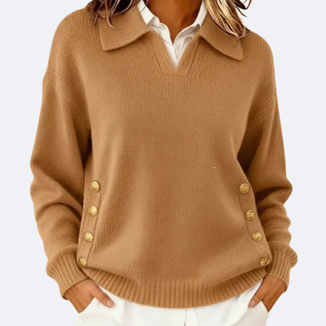 CARLA - Stylish Collar Soft Sweater