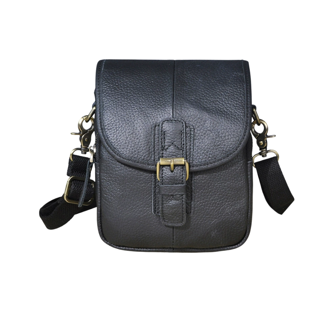 Luke - Buckled Leather Crossbody Bag