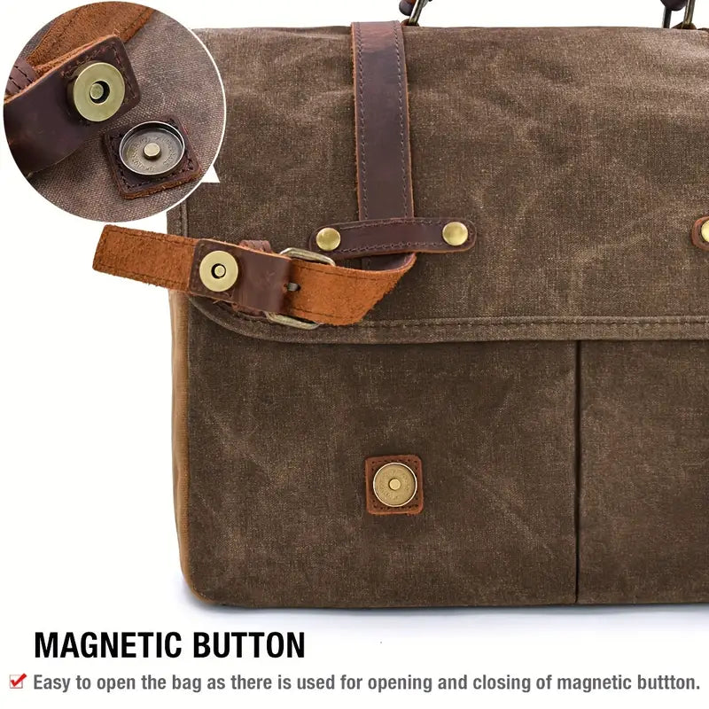 Brett - Large Capacity Waterproof Canvas Messenger Bag for Men