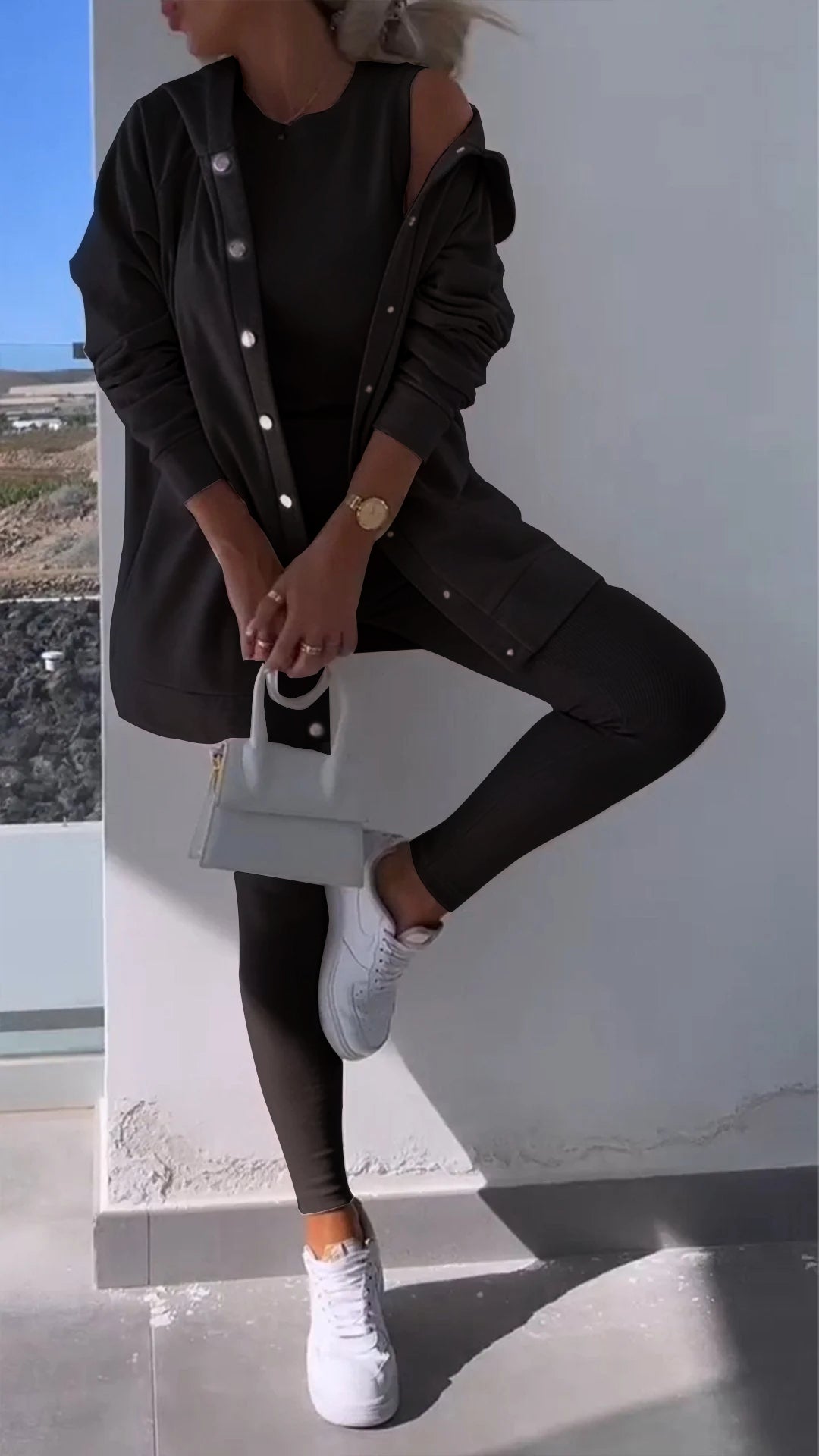 Hooded Cardigan Set