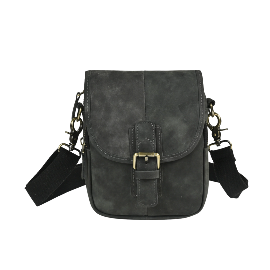 Luke - Buckled Leather Crossbody Bag