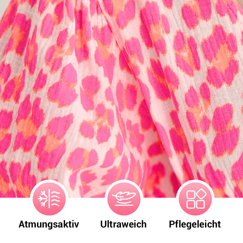 Ladies' Dress with V-Neck and Print