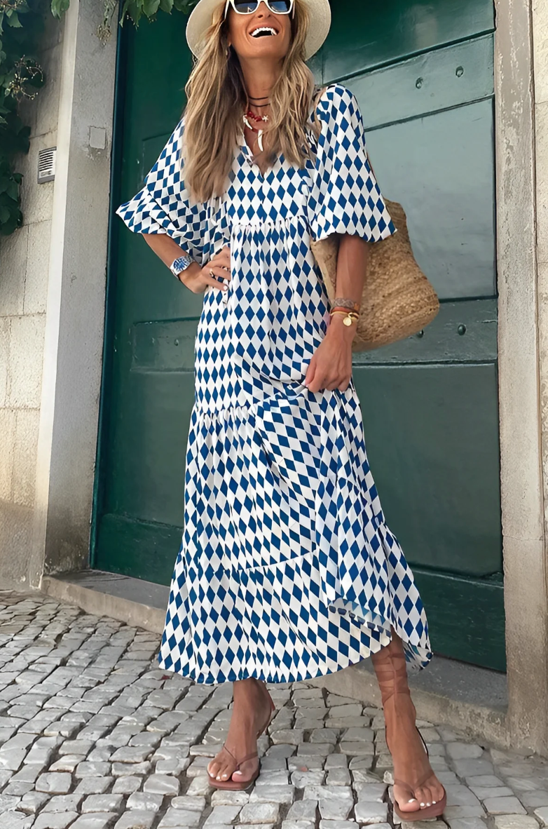 VANESSA | LONG MAXI DRESS WITH PRINT