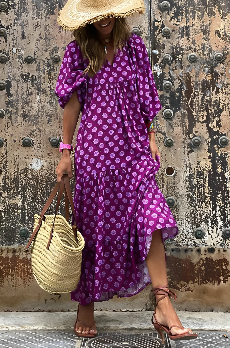 VANESSA | LONG MAXI DRESS WITH PRINT