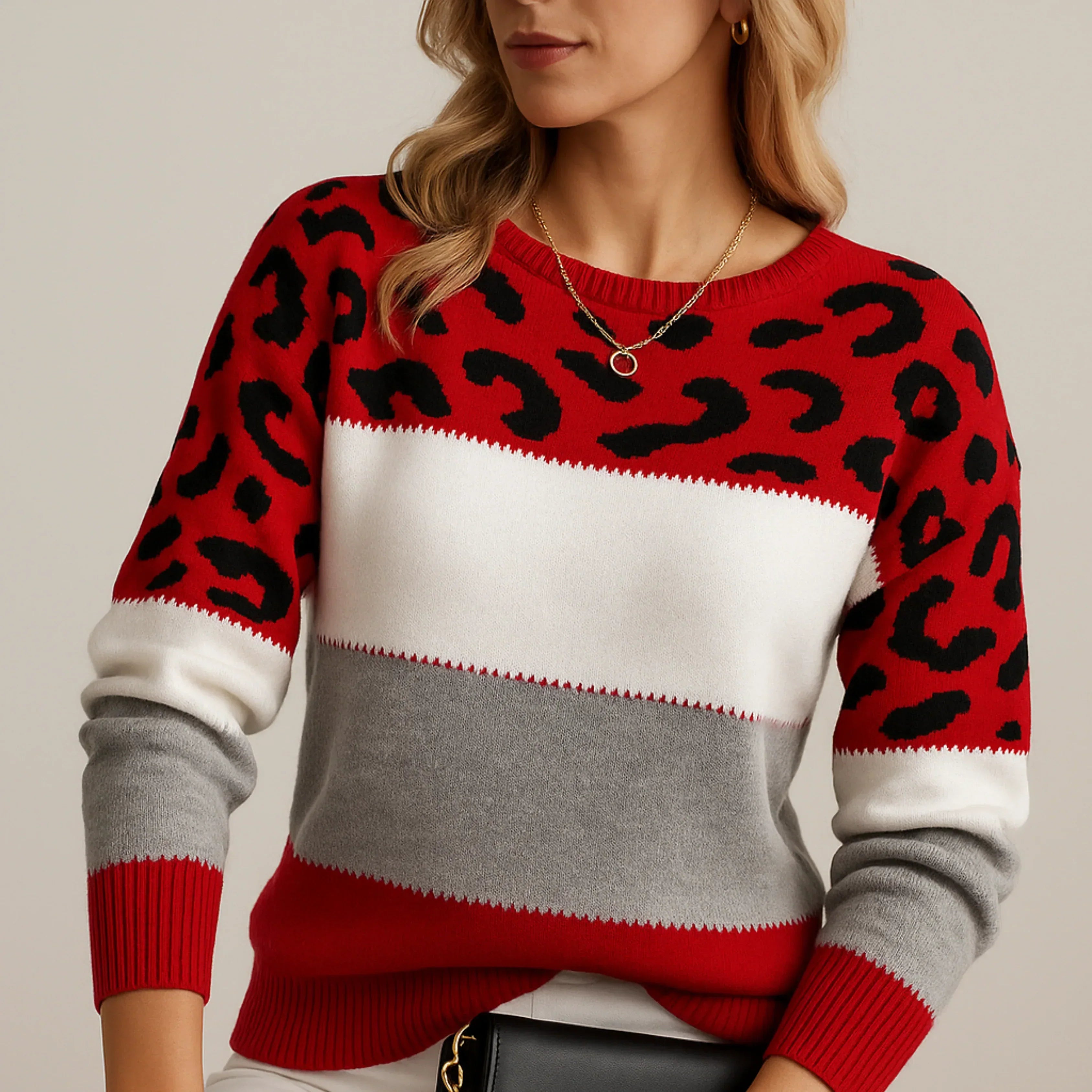 Charlene – Leopard Print Comfortable Sweater