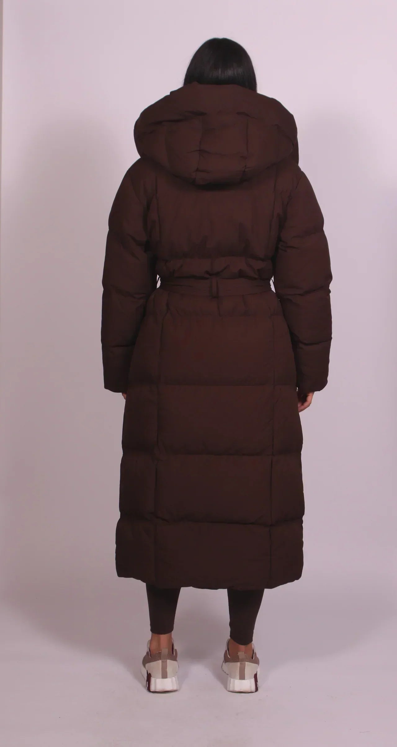 Carmen - Long Puffer Coat with Belt